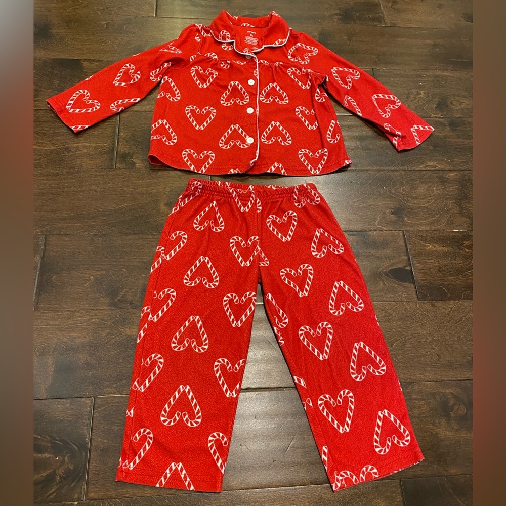 Carters Candy Cane Pajamas Size 3T